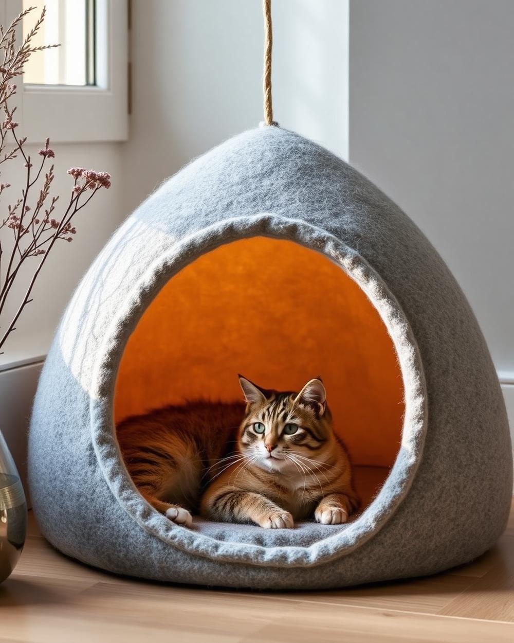 Felted Wool Cat Cave